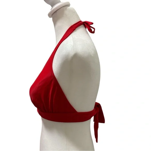 J. Crew Swim Halter Bikini Top Red Hot Summer Classic NWT - Picture 4 of 6